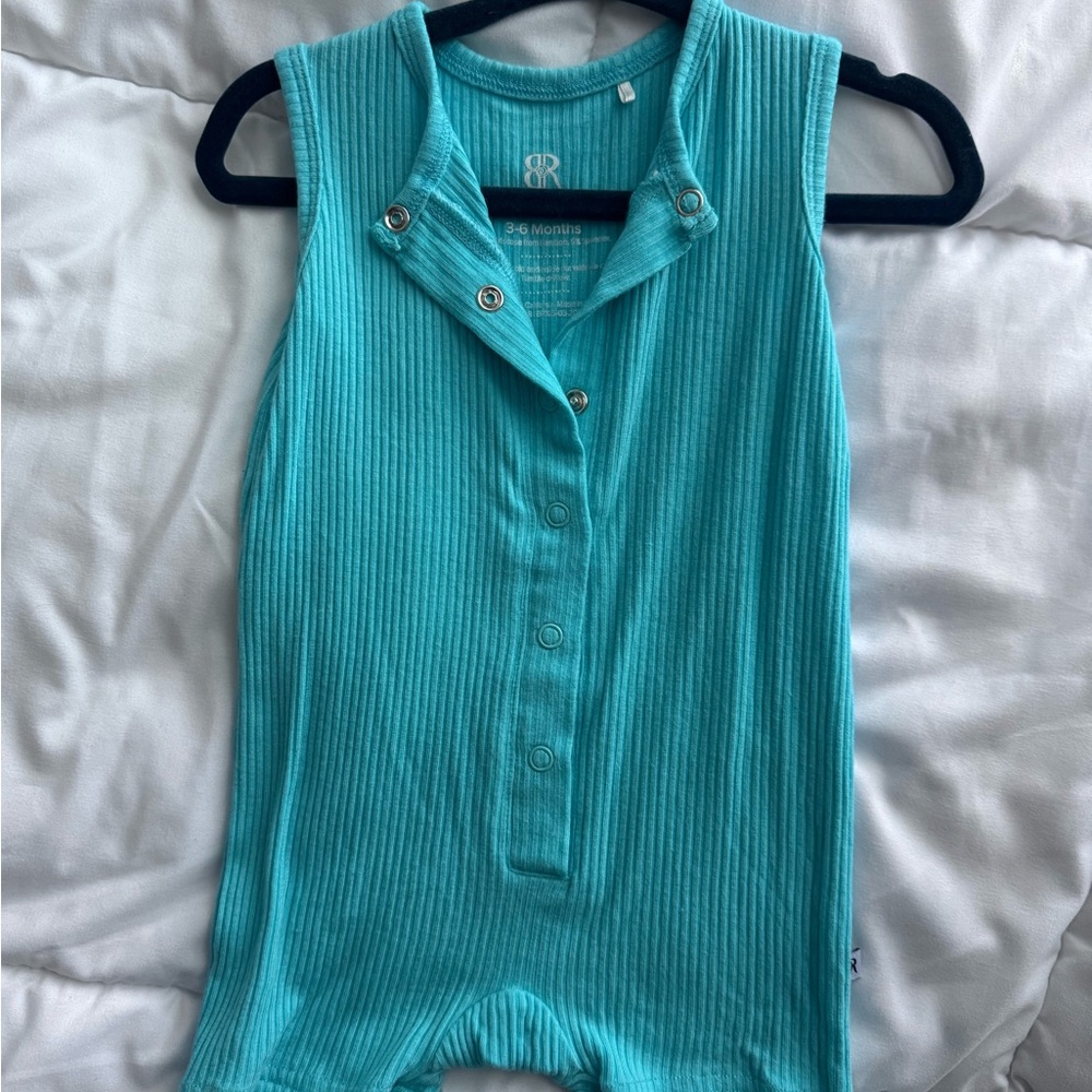 Turquoise Button-Up Kids Bodysuit